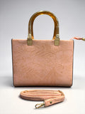 Trendy Floral Embossed Handbag with Transparent Handle | Stylish Sling Bag for Women